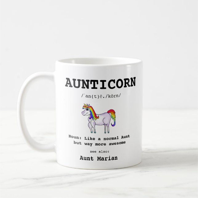 Mug Tante Unicorn Aunticorn Définition Typographie (Gauche)