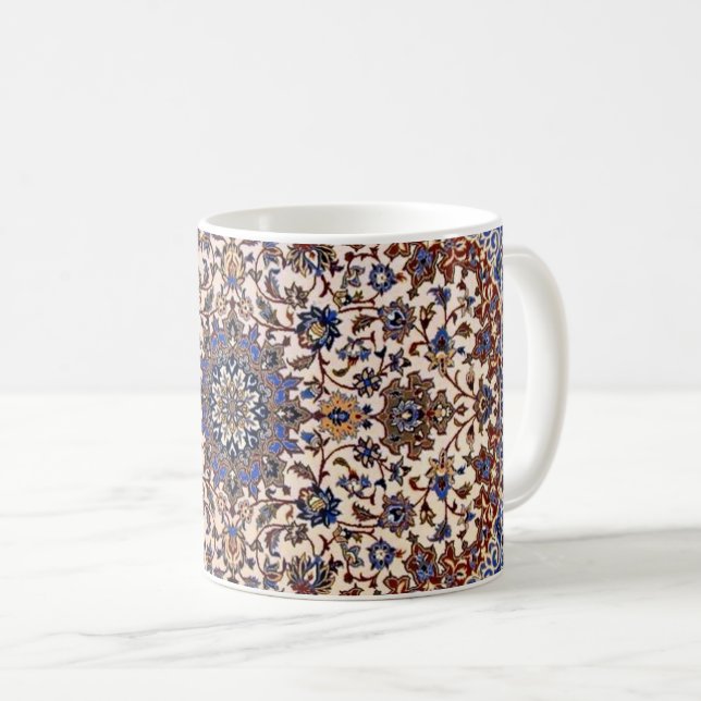 Mug Tapis Bleu Turc Persan Antique Oriental (Devant droit)