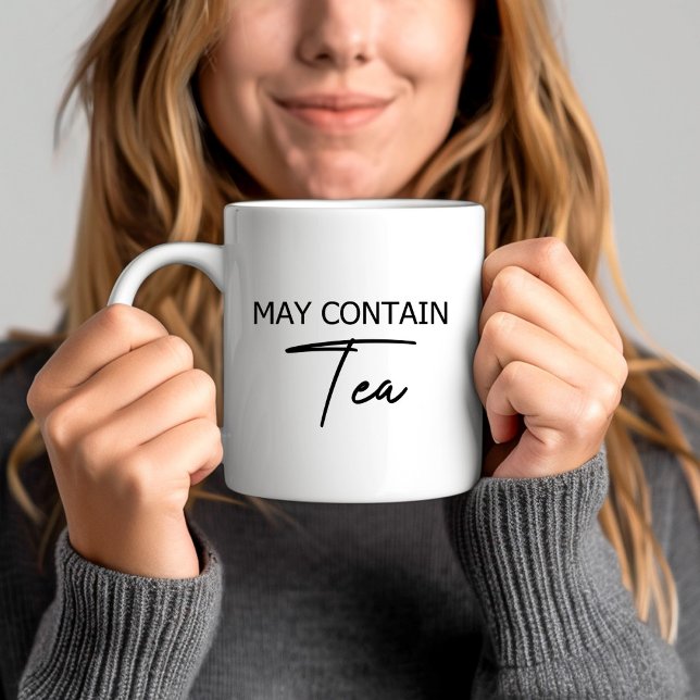 Mug Tapis Contient du Thé - Citation de Script de Typo (Mat Contain Tea - Typography Script Quote Coffee Mug)