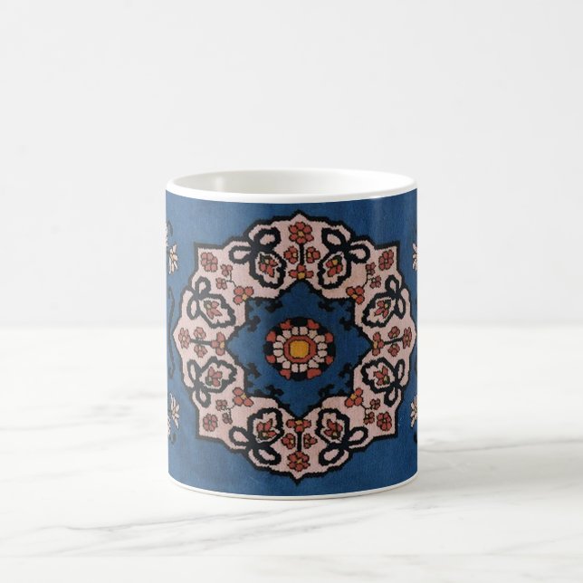 Mug Tapis de modèle turc persan bleu oriental (Centre)