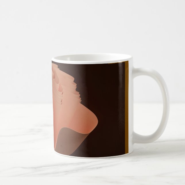 Mug "Tapis de Pêche Moderne Ruffle Art Abstrait Mug" (Droite)