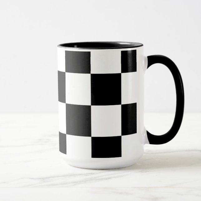 Mug Tapis de salon à damier de l'élégance classique (Droite)