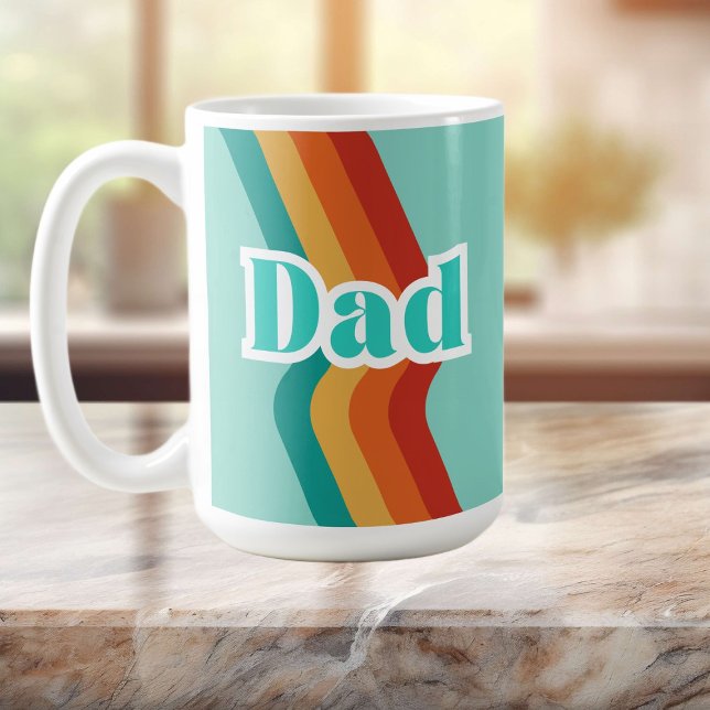 Mug Tapis papa rétro, bleu turquoise avec Fête des pèr (Créateur téléchargé)