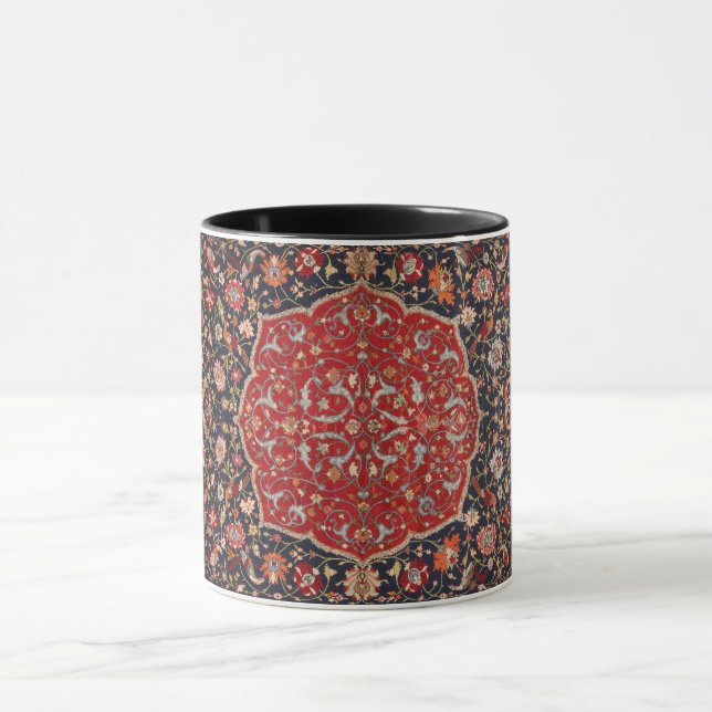 Mug Tapis Persan Antique Turc Vieilli et Abîmé (Centre)