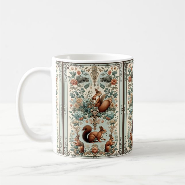 Mug Tapisserie d'écureuil de la forêt victorienne (Gauche)