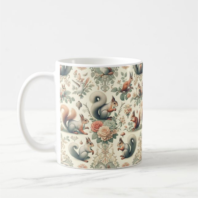 Mug Tapisserie d'écureuil de la forêt victorienne (Gauche)