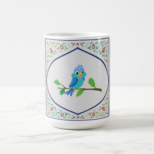 Mug Tapisserie d'oiseau bleu mignon (Centre)
