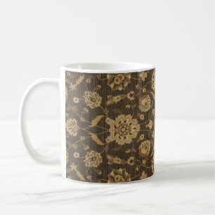 Mug Tapisserie florale verte forêt or