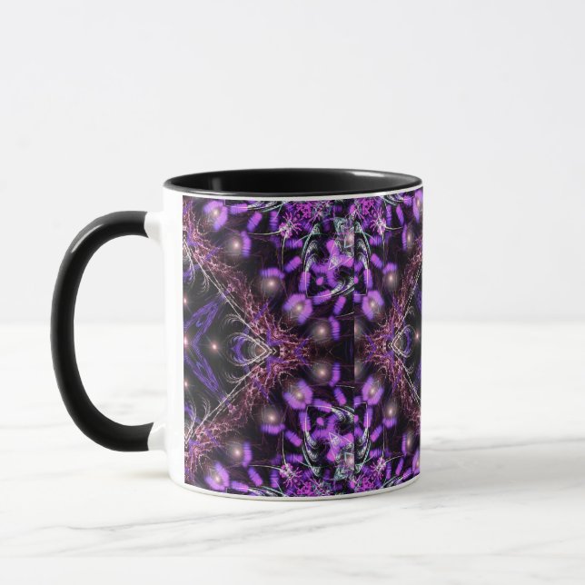 Mug Tapisserie fractée violette (Gauche)