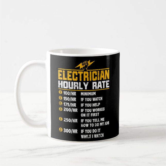 Mug Tarif Horaire De L'Électricien Pour Électricien (Gauche)