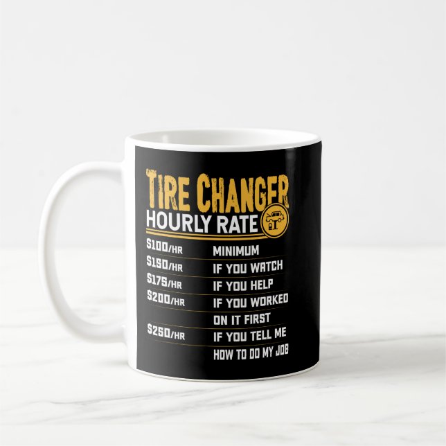 Mug Tarif horaire du technicien de pneus (Gauche)
