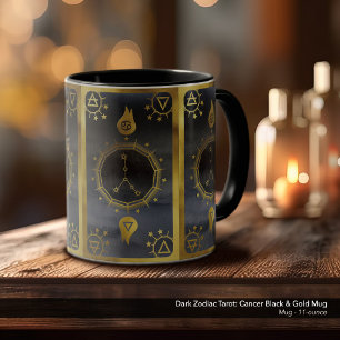 Mug Tarot Zodiac foncé : Cancer Noir & Or