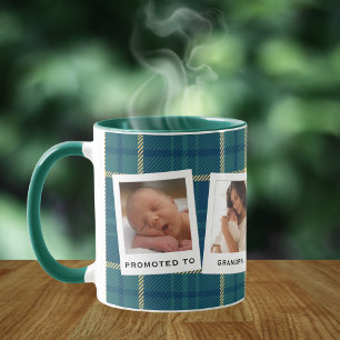Mug Tartan à 4 photos personnalisé pour grand-père à c
