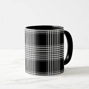 Mug Tartan à carreaux noir et blanc