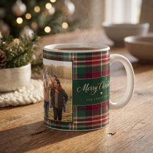 Tartan à carreaux personnalisé de Noël avec deux p