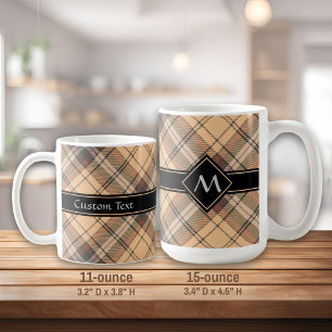 Mug Tartan beige et Brown