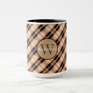Mug Tartan britannique avec plaque et monogramme
