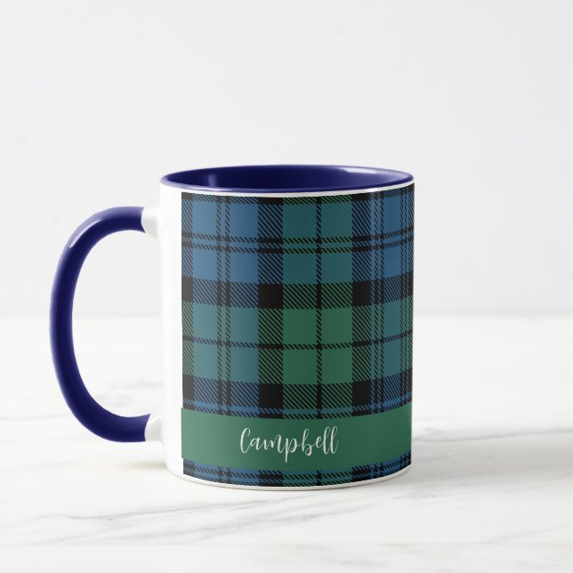 Mug Tartan Campbell Script Plaid Sur Mesure (Gauche)