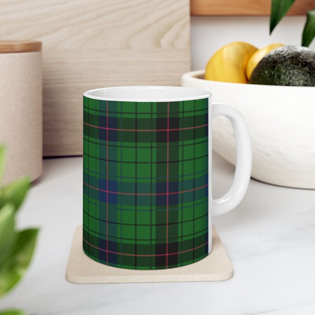 Mug Tartan Clan Davidson Plaid Green Black Check (Rustic Plaid Davidson Tartan 11oz Coffee Mug)