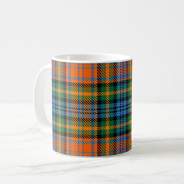 Mug Tartan Clan Murray Plaid Orange Blue Check (Devant gauche)