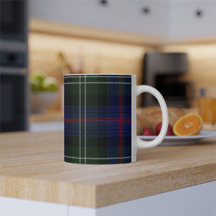 Mug Tartan Clan Sutherland Plaid Green Black Check