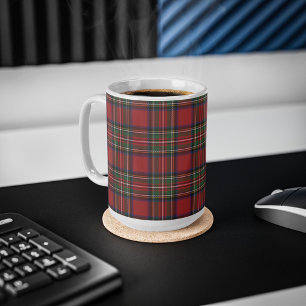 Mug Tartan d'anniversaire de Plaid Rustic Red Stewart