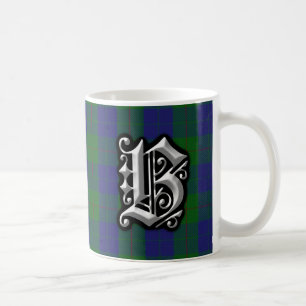 Mug Tartan de chasse de monogramme de la lettre B de