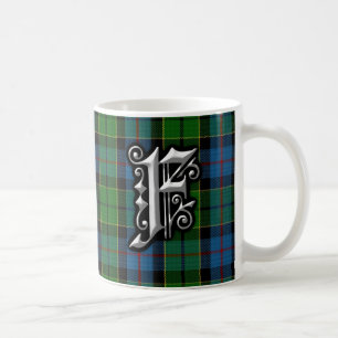Mug Tartan de monogramme de la lettre F de Forsyth