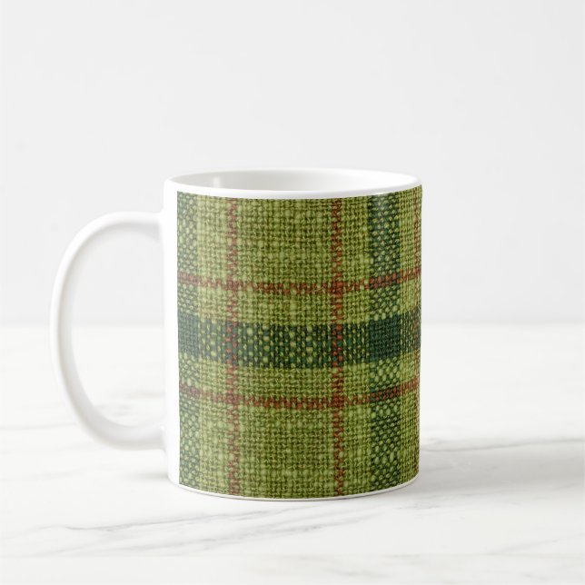 Mug Tartan de Noël rouge et vert. (Gauche)