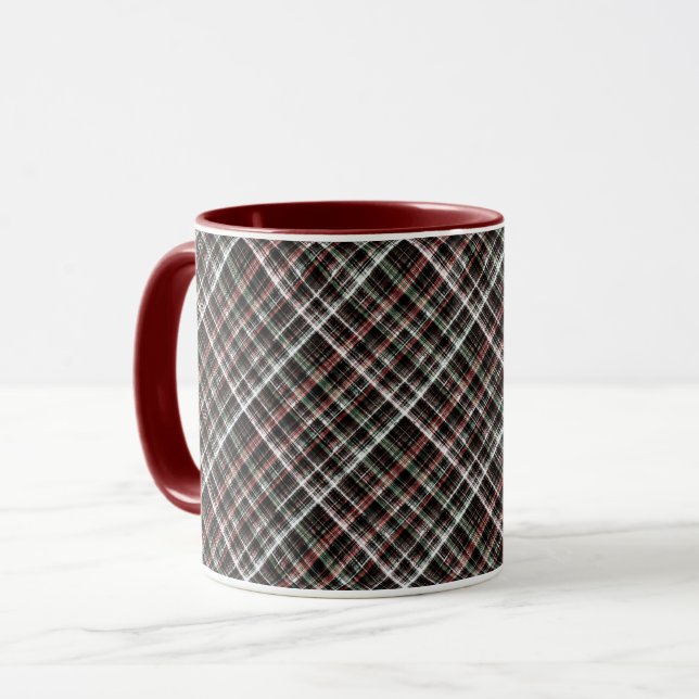 Mug Tartan de Noël texturé. (Devant gauche)