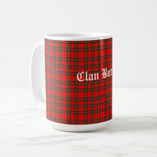 Mug Tartan du beurre de clan et texte personnalisé