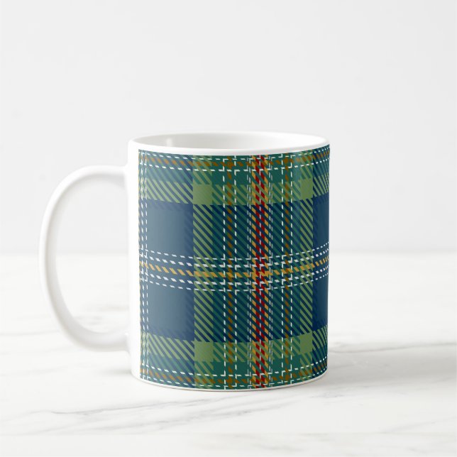 Mug Tartan écossais bleu et vert à carreaux (Gauche)