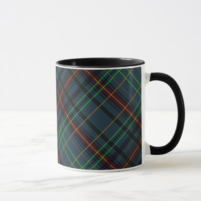 Mug Tartan en bleu, orange, vert... (Droite)