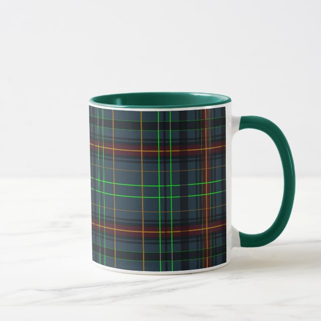 Mug Tartan en bleu, orange, vert... (Droite)