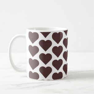 Mug Tartan en forme de cœur marron bleu