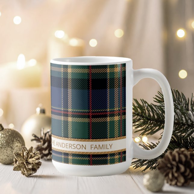 Mug Tartan Joyeux Noël Cadre Or ID1141B (Créateur téléchargé)