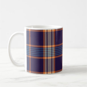Mug Tartan plaid, texture marine colorée.