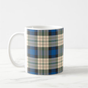 Mug Tartan plaids motif - beige bleu traditionnel