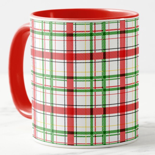 Mug Tartan plat de Noël - Blanc (Créateur téléchargé)