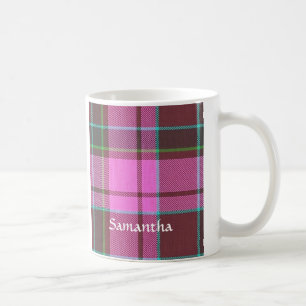 Mug Tartan rose moderne personnalisé