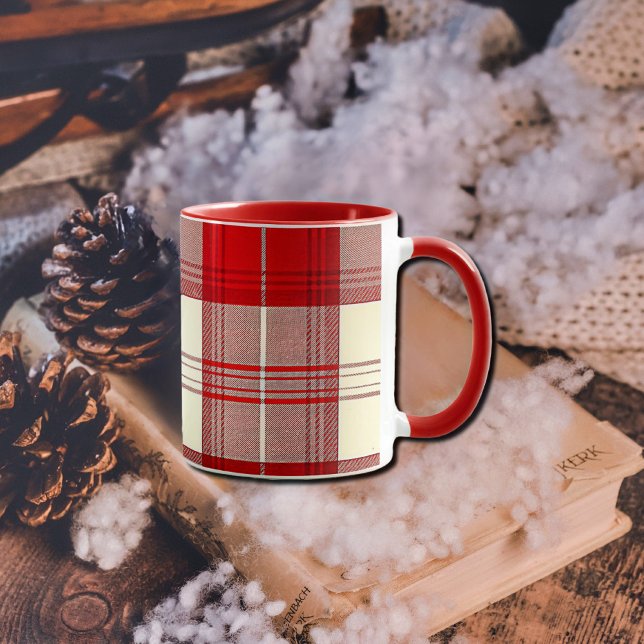 Mug tartan rouge et blanc (Créateur téléchargé)