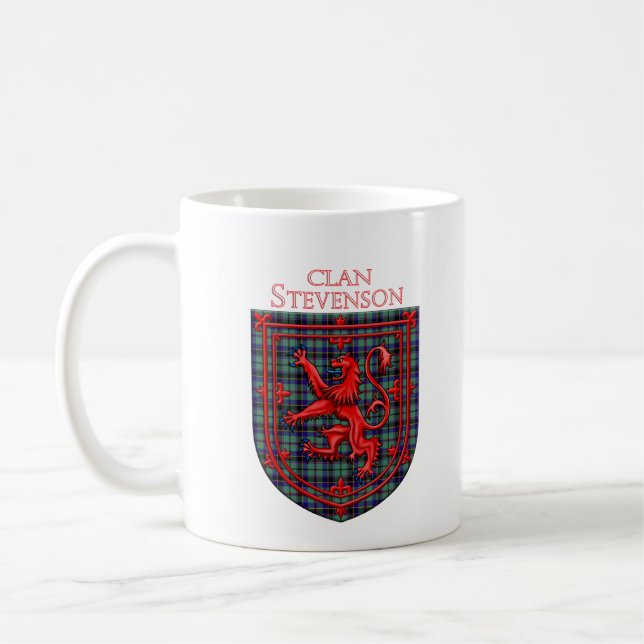 Mug Tartan Stevenson Plaid Écossais Lion Rampant (Gauche)