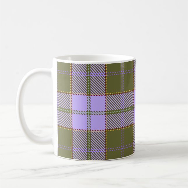 Mug Tartan vert et violet Plaid écossais sans fil Pa (Gauche)