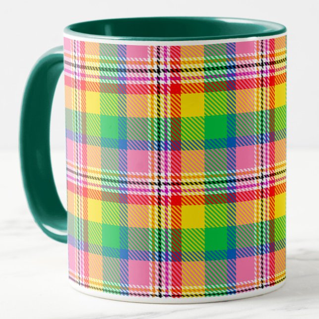 Mug Tartan vert rose (Créateur téléchargé)