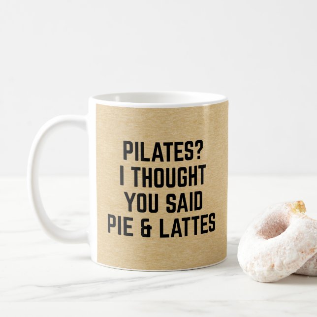 Mug Tarte et citation drôle de Lattes (Avec donut)