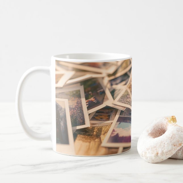 Mug Tas de photographies anciennes (Avec donut)