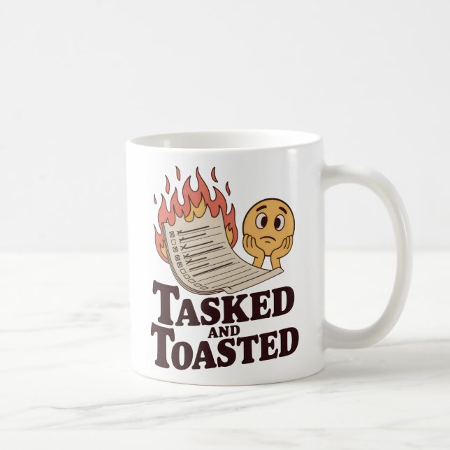 Mug Tasked and Toasted | Chaos au travail avec humour  (Droite)