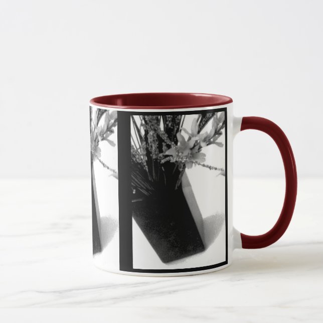 Mug Tasse, boisson - contact du rouge en noir et blanc (Droite)