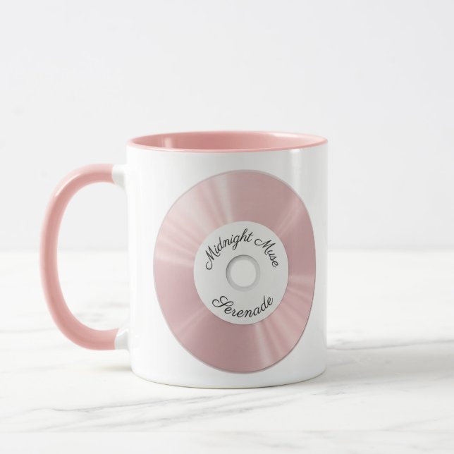 Mug Tasse CD & Vinyle Rose Pastel pour Amateur de  (Gauche)