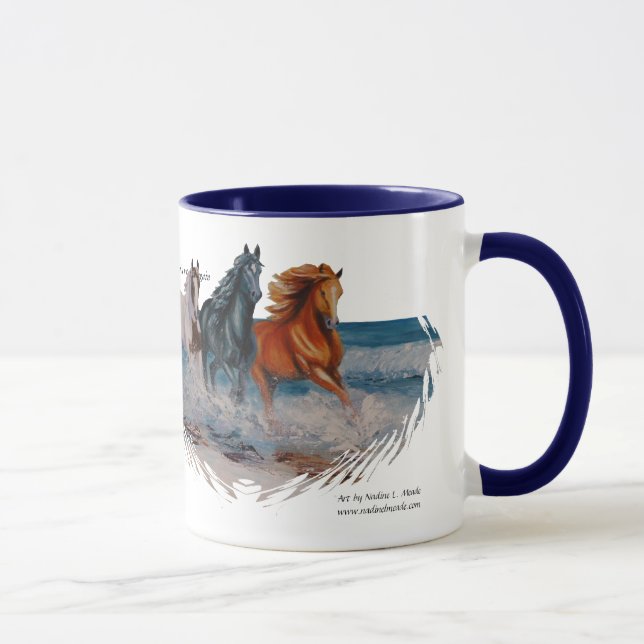 Mug Tasse, chevaux dans le surf II (Droite)